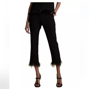 Trina Turk Fusako Feather-Trim Pants